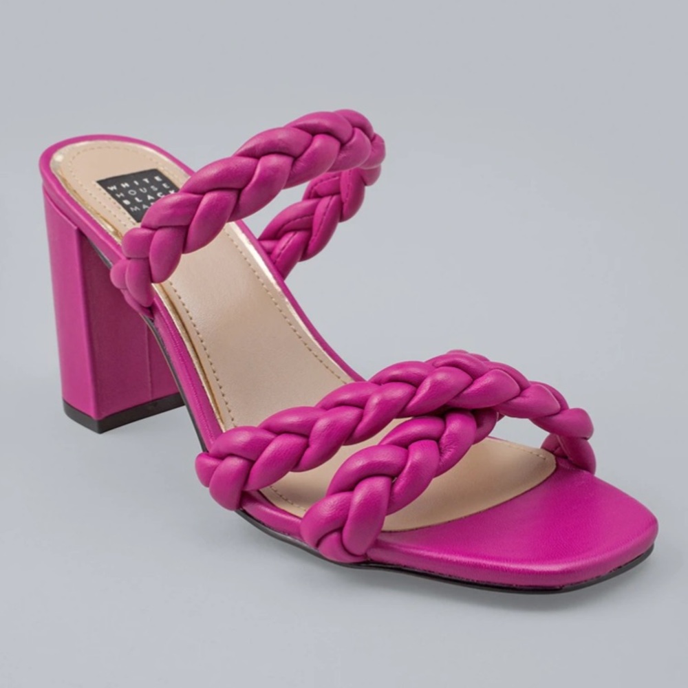 WHBM braided mid heel slides